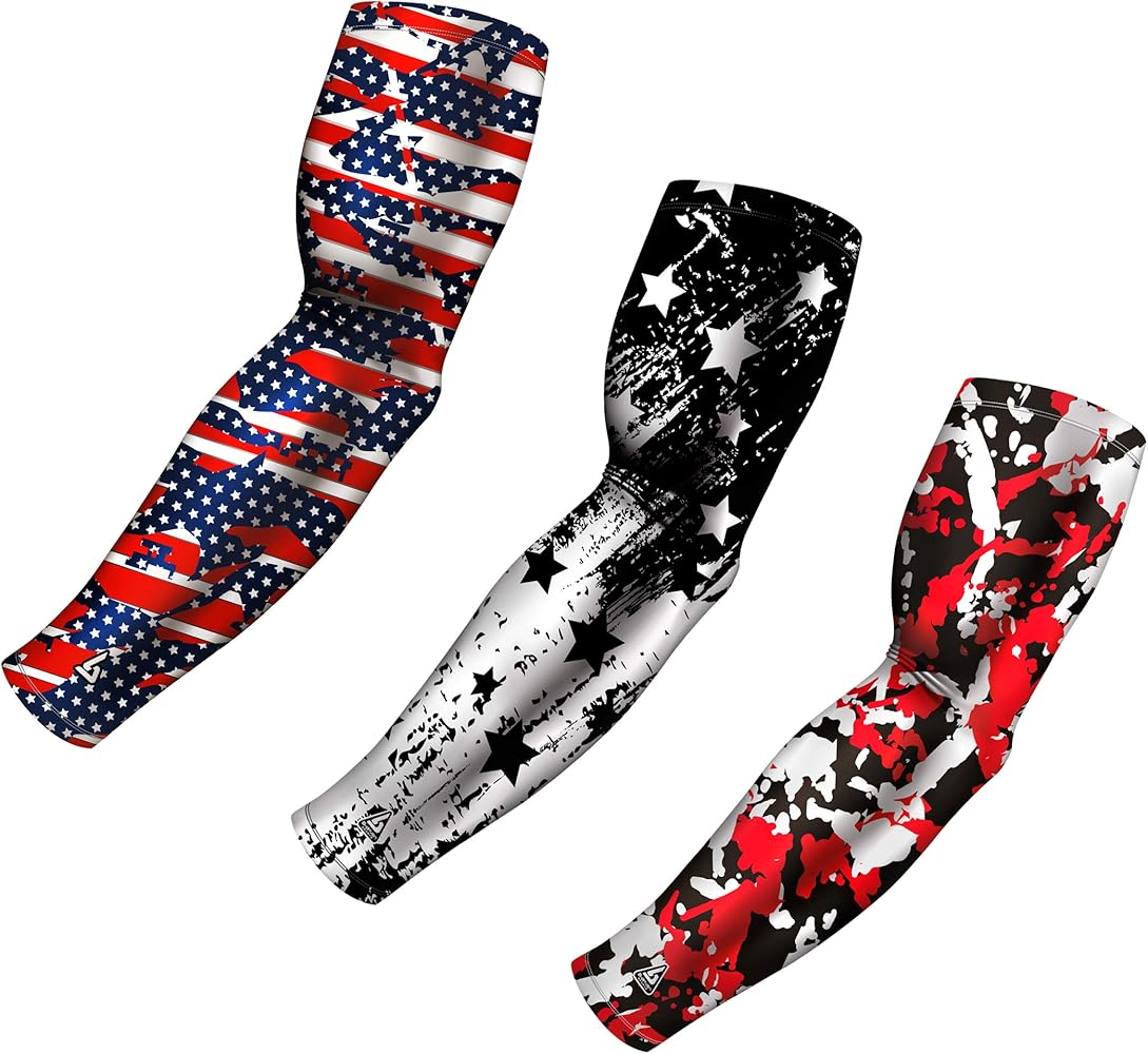 Custom Arm Sleeves by Pinlord.com featuring comfortable, stretchy fabric and vibrant designs for athletic and casual wear.