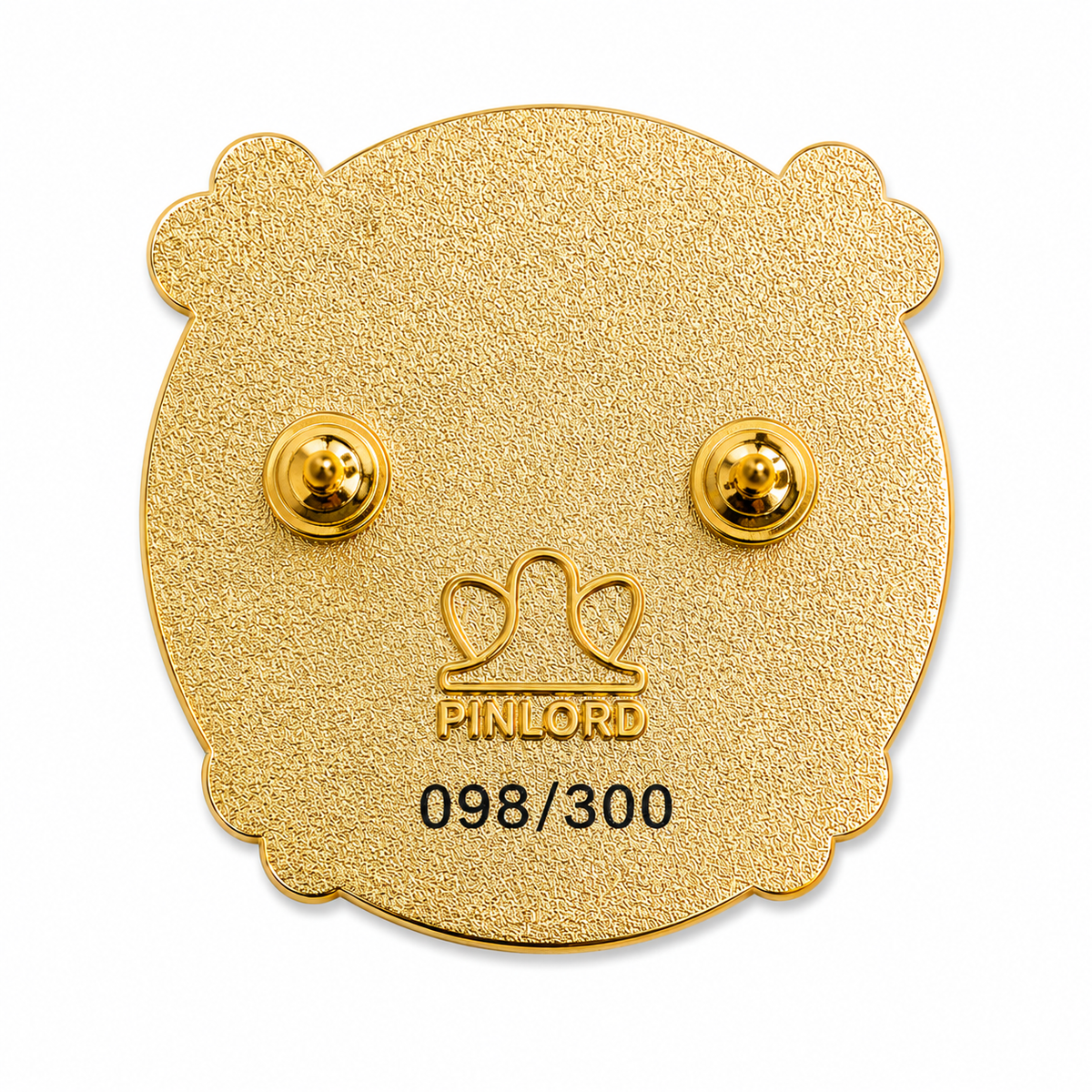 24k gold pirate flag enamel pin featuring a classic pirate skull and crossbones design, crafted by Pinlord.com.