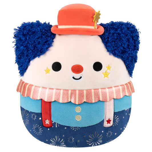 Colorful clown figure from Jazwares Review collection, showcasing a playful design and vibrant costume details.
