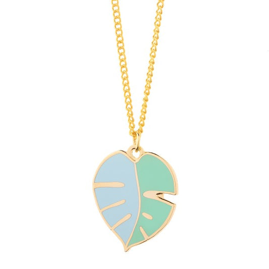 Enamel jewelry necklace with a pendant, worn on a chain, featuring detailed craftsmanship and vibrant colors from Pinlord.com.
