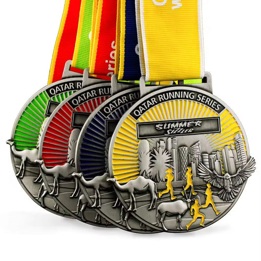 Custom medals from Pinlord.com featuring intricate designs and personalized engraving for awards and recognition ceremonies.