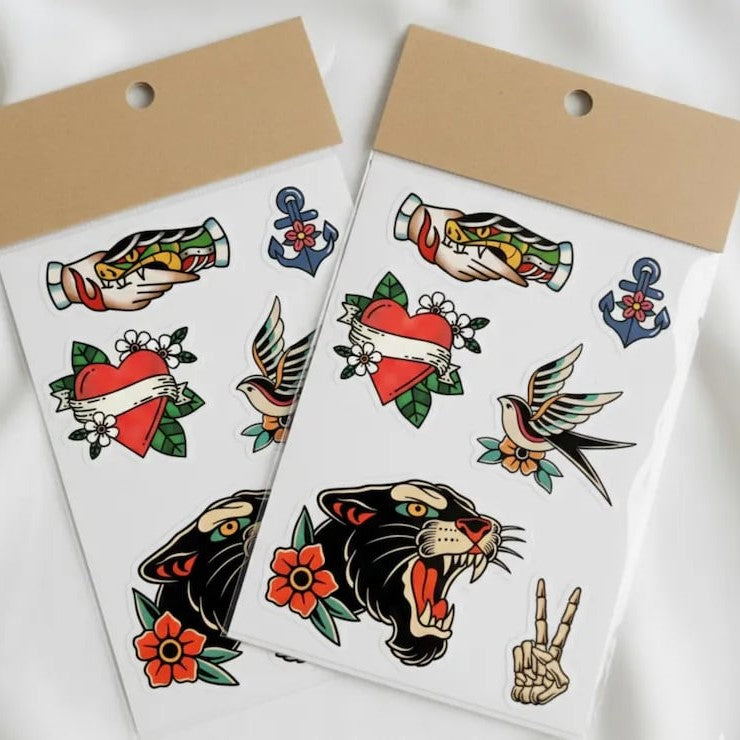 Custom temporary tattoo design with intricate black ink artwork, perfect for temporary body art by Pinlord.com.