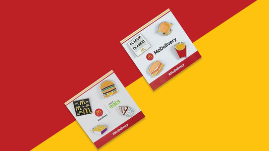 Uber Eats and Pinlord custom merchandise project showcasing branded food delivery experiences and unique promotional items.