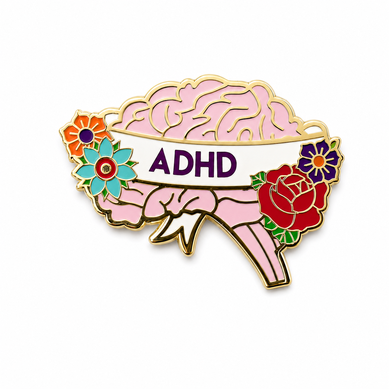 "ADHD" Appreciation Enamel Pin (Snarky Co. collab) 🧠 - Pinlord.com - Enamel Pins - Pinlord.com - express cheap ethical custom products