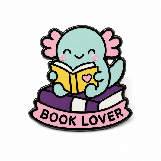 دبوس مينا «أكسولوتل محبّ للكتب» 📚