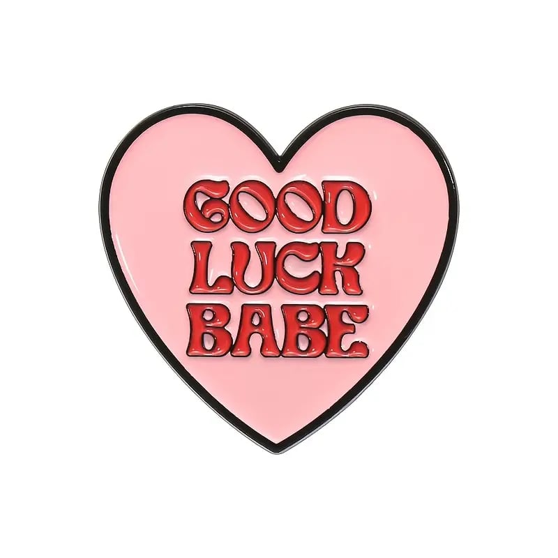 "Good Luck Babe" Heart Enamel Pin 💋 - Pinlord.com - Enamel Pins - Pinlord.com - express cheap ethical custom products