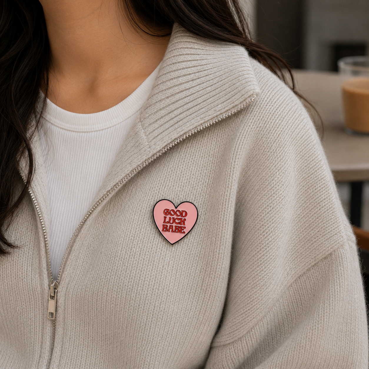"Good Luck Babe" Heart Enamel Pin 💋 - Pinlord.com - Enamel Pins - Pinlord.com - express cheap ethical custom products