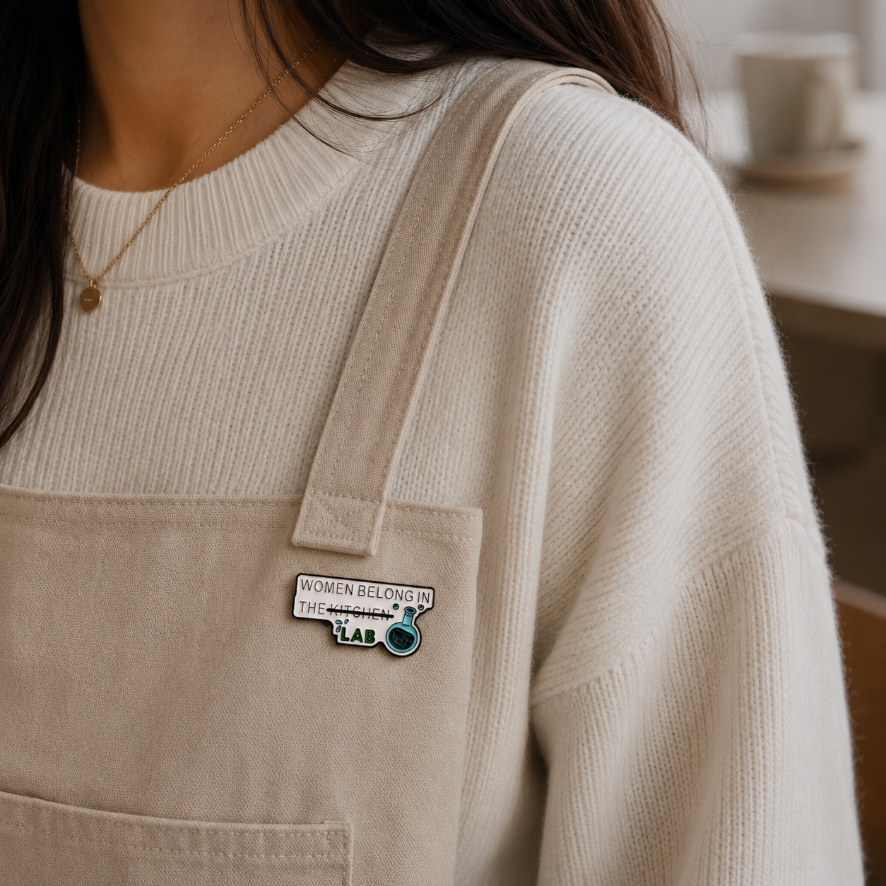 "Women Belong In the Lab" Empowering Enamel Pin 👩‍🔬 - Pinlord.com - Enamel Pins - Pinlord.com - express cheap ethical custom products