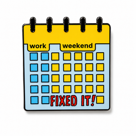 "Work Vs Weekend" Enamel Pin (@nomondays.pinco collab) 📅 - Pinlord.com - Enamel Pins - Pinlord.com - express cheap ethical custom products