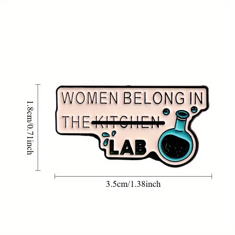 "Women Belong In the Lab" Empowering Enamel Pin 👩‍🔬🧪 - Pinlord.com - Enamel Pins - Pinlord.com - express cheap ethical custom products