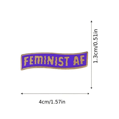 "Feminist AF" Enamel Pin 👯‍♀️♀️ - Pinlord.com - Enamel Pins - Pinlord.com - express cheap ethical custom products