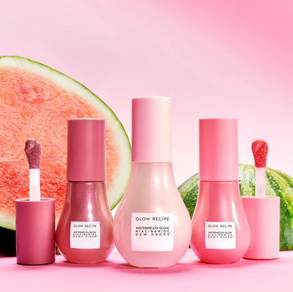 Custom merchandise for Glow Recipe x MECCA x Sephora skincare campaign featuring sustainable pins and promotional accessories.