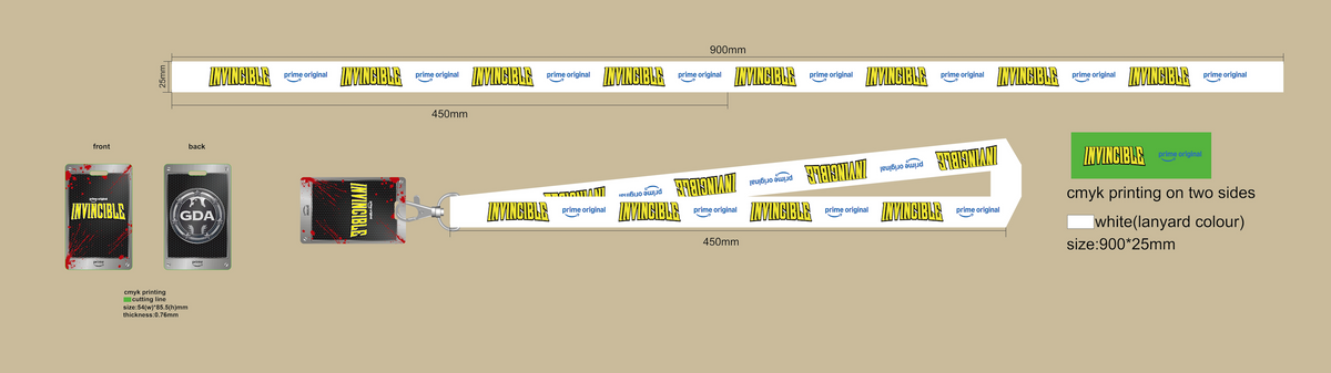 Screenshot of Invincible x Pinlord custom fan merchandise project featuring superhero-themed artwork and branding.