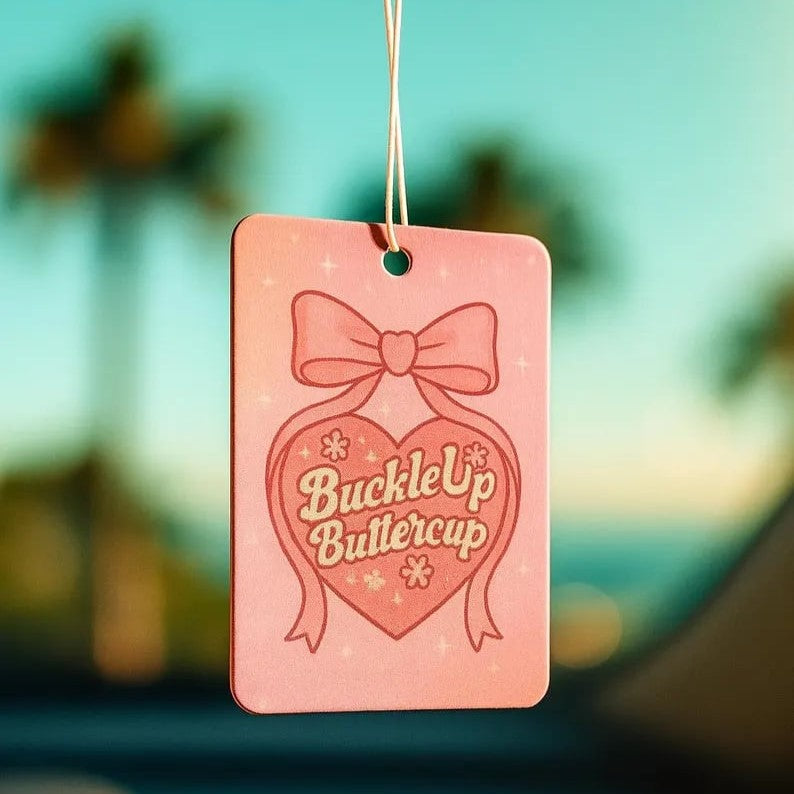 Custom air freshener by Pinlord.com featuring a personalized design with vibrant colors and a unique shape for freshening spaces.