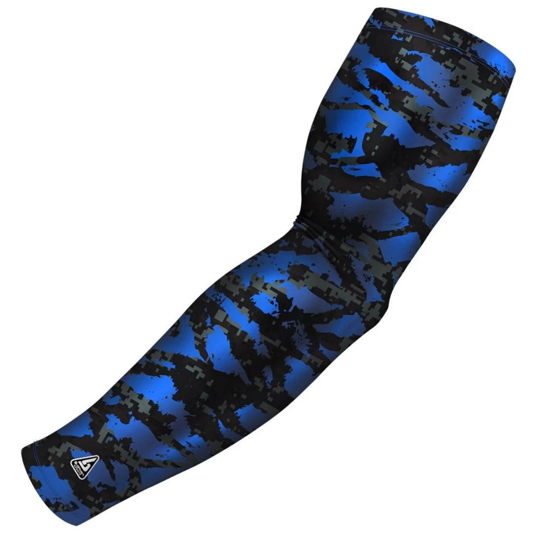 Pair of custom Pinlord.com arm sleeves featuring vibrant designs, lightweight fabric, and a snug fit for sports or casual wear.