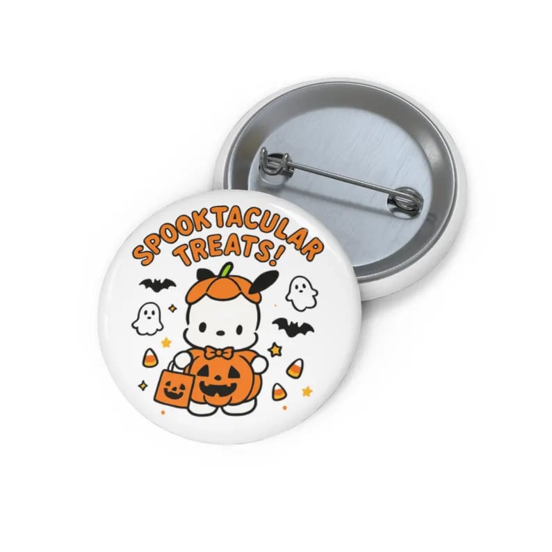 Custom Pinlord.com badge pins featuring colorful designs, showcasing unique button badges on a white background.