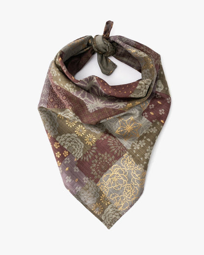 Custom bandana featuring a free design template from Pinlord.com, showing a colorful, patterned fabric with intricate bandana details.
