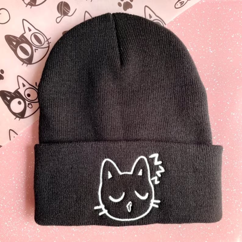 Colorful custom beanies from Pinlord.com featuring unique designs and cozy knit fabric, perfect for personalized winter accessories.