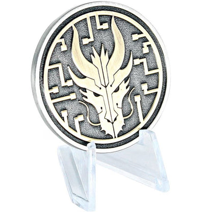 Custom coins from Pinlord.com featuring intricate designs and personalized details, displayed on a neutral background.