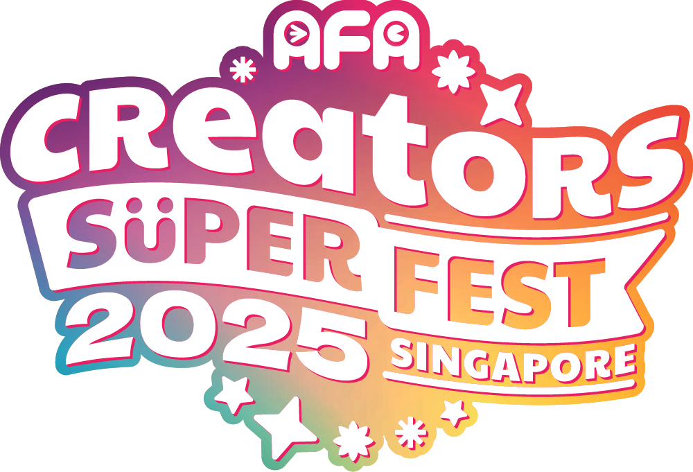 Logo for AFA Creators Super Fest 2025 convention, featuring the Pinlord.com branding and colorful event graphics.