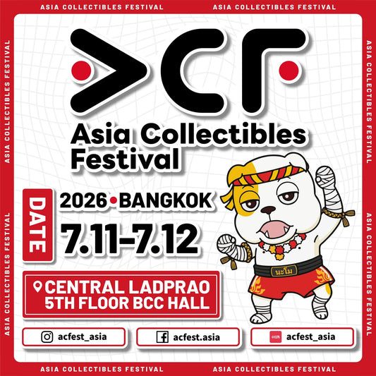 Asia Collectibles Festival (ACF) 2026 convention badge featuring Pinlord.com branding and event details.