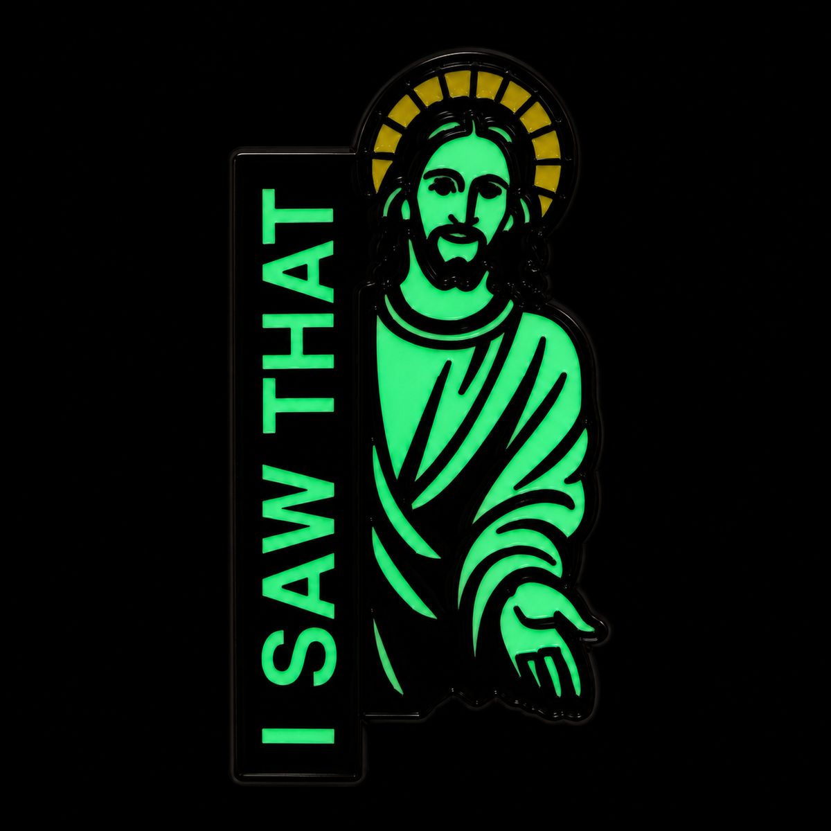 Faith Over Fear enamel pin featuring bold design, perfect for jackets or backpacks, by Pinlord.com.
