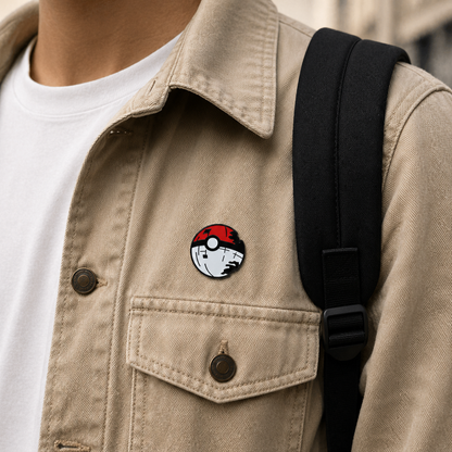 Shadow Ball Trainer's Quest enamel pin featuring a dark, shadowy design with a ball motif, crafted by Pinlord.com.