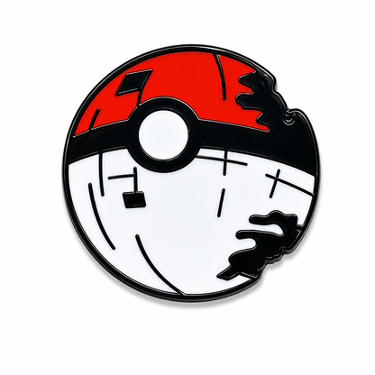 Shadow Ball Trainer's Quest enamel pin featuring a dark, shadowy design with a circular shape and detailed artwork.