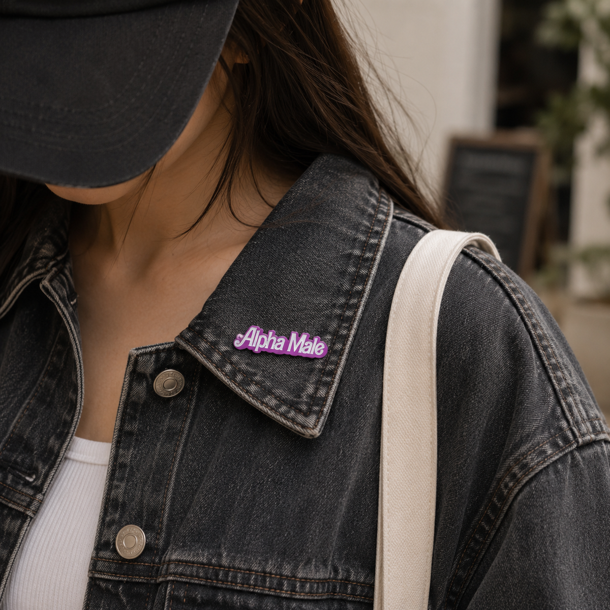 Alpha Male enamel pin featuring a detailed design, part of the AJ Illustrator collaboration, by Pinlord.com.