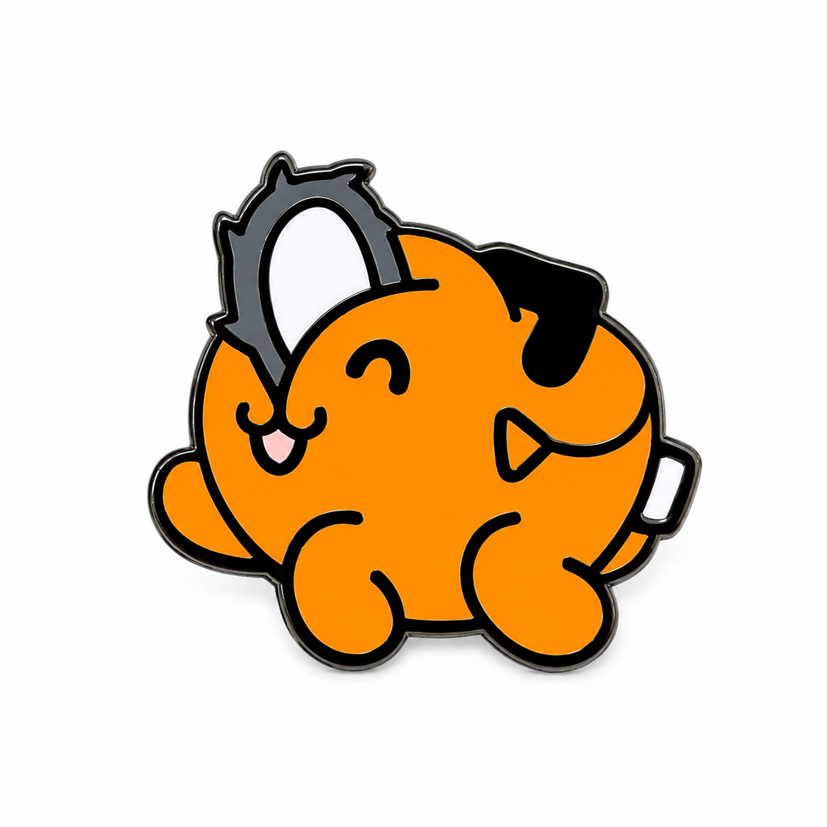 Chainsaw Dog Pochita enamel pin featuring a cute dog with a chainsaw, designed by Pinlord.com.