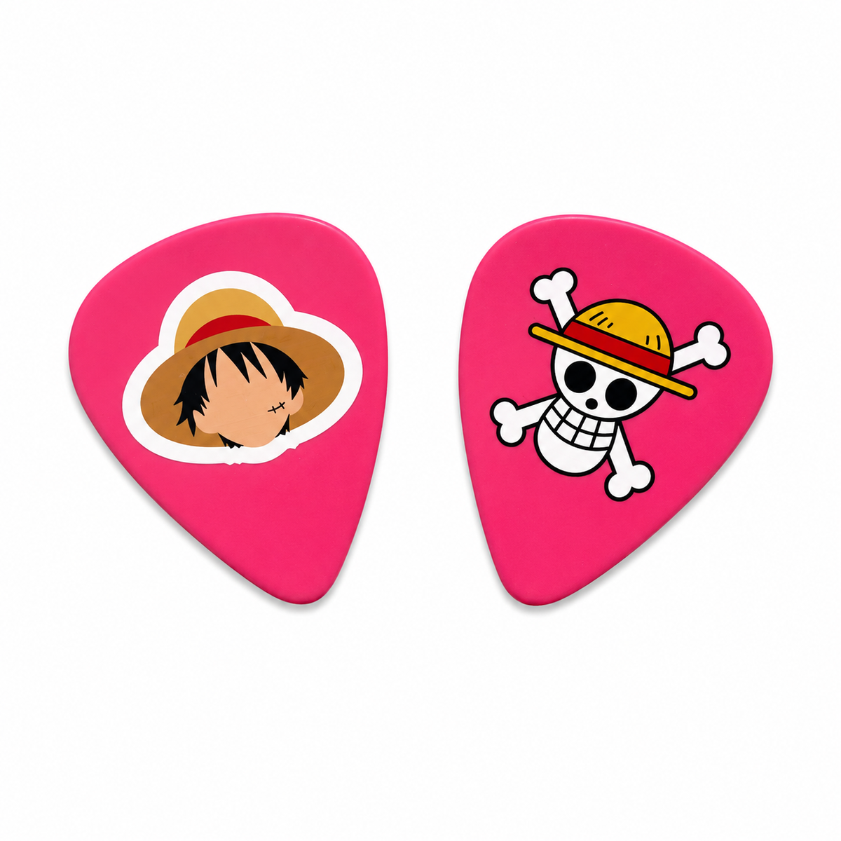 Pink ON3.P/ECE Monkey guitar pick by Pinlord.com featuring a playful monkey design for electric and acoustic guitar playing.