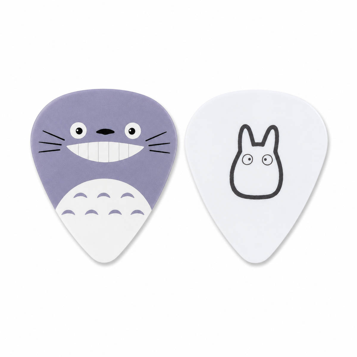 Totoro-themed guitar pick from Pinlord.com featuring a detailed illustration of Totoro, perfect for fans and musicians.