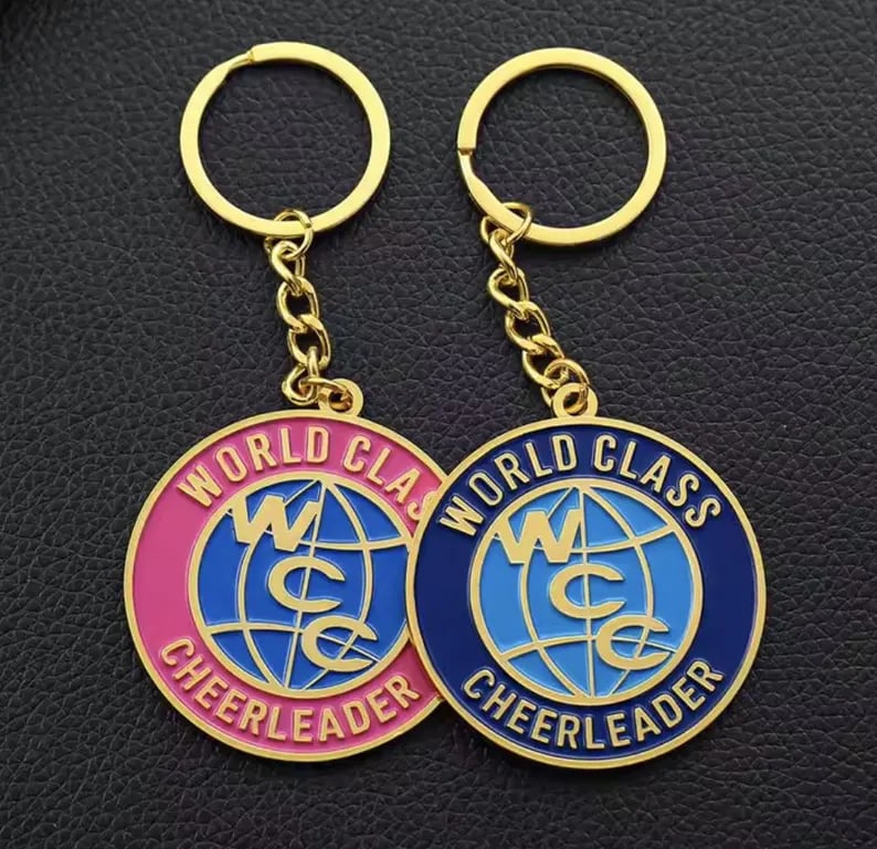 Custom Pinlord.com keychain featuring a colorful, personalized design with a metal chain and vibrant artwork.