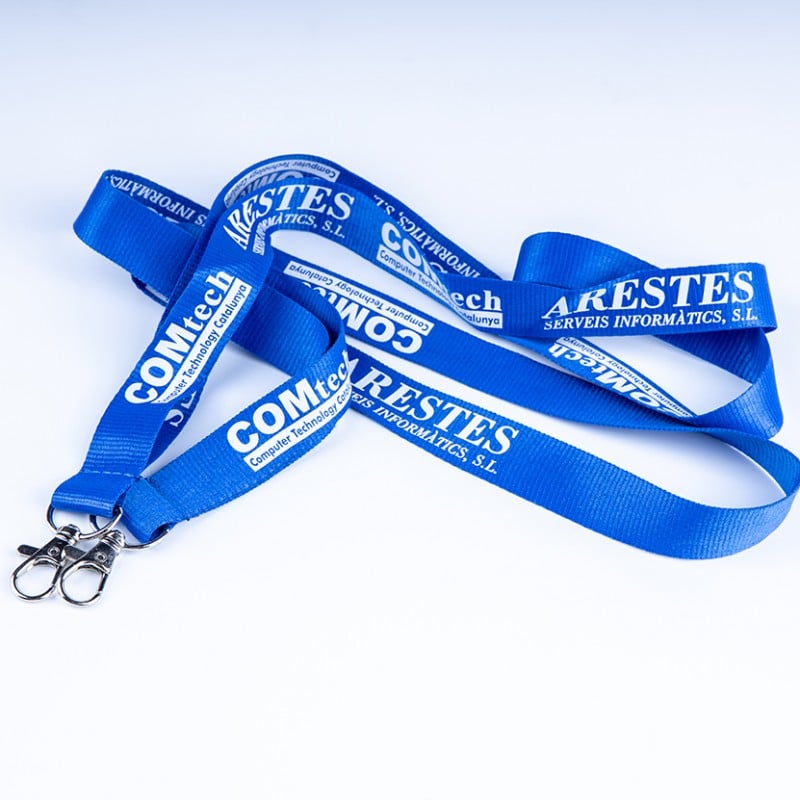Custom lanyard with adjustable strap and printed design, featuring the Pinlord.com logo on durable fabric.