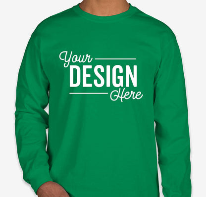 Custom Ink long-sleeve shirt with Pinlord.com branding, showcasing a comfortable fit and detailed design.