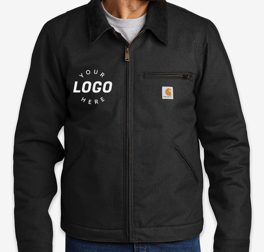 Custom Ink manufacturer jacket featuring the Pinlord.com logo embroidered on the front and back.