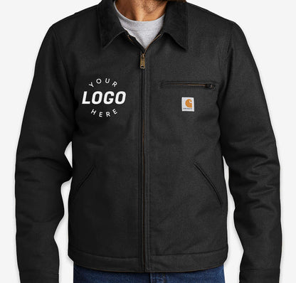 Custom Ink manufacturer jacket featuring the Pinlord.com logo embroidered on the front and back.