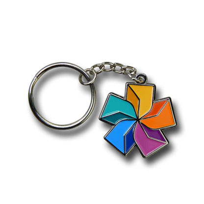 Close-up of custom pins from Pinlord.com, showcasing detailed designs and vibrant colors on a white background.