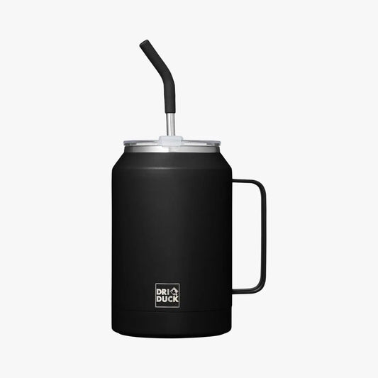 Black ceramic mug featuring the HALO Branded Solutions logo, ideal for promotional use by Pinlord.com.