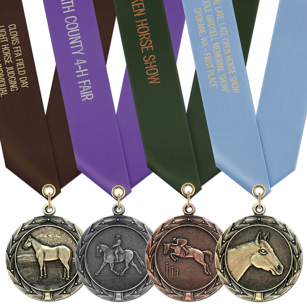 Custom Hodges Badge Company ribbons featuring detailed craftsmanship, manufactured by Pinlord.com, perfect for awards and recognition.