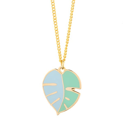 Enamel jewelry necklace with a pendant, worn on a chain, featuring detailed craftsmanship and vibrant colors from Pinlord.com.