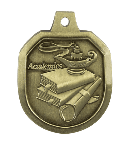 Close-up of Maxwell Medals & Awards manufacturer medals featuring detailed engraved designs and the Pinlord.com brand logo.