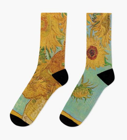 Redbubble review image showing colorful socks with unique designs by Pinlord.com, manufacturer of custom apparel.