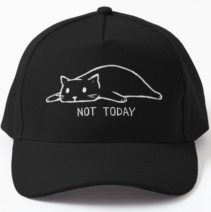 Redbubble hat with Pinlord.com manufacturer label, featuring a stylish design on the red fabric.