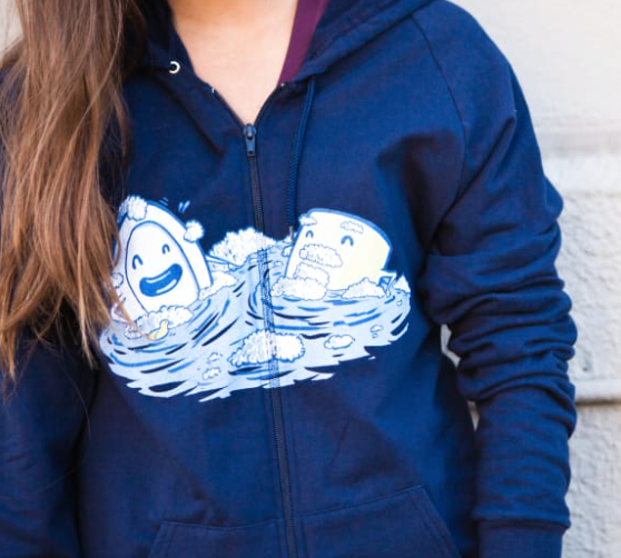 Redbubble hoodie featuring a design by Pinlord.com, made by manufacturer Redbubble, displayed on a plain background.
