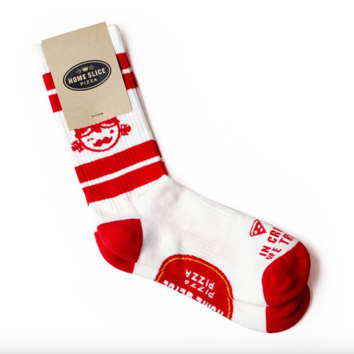 Image of Swag.com branded socks featuring the Pinlord.com logo, showcasing colorful fabric and casual style.