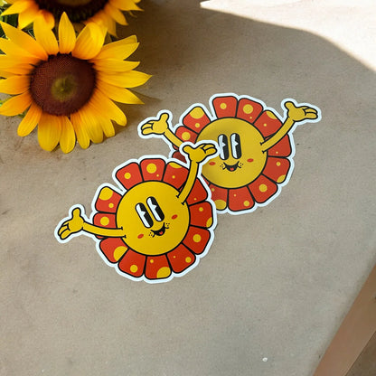 Die-cut vinyl stickers featuring colorful designs from Pinlord.com, a manufacturer of enamel pins and collectible accessories.