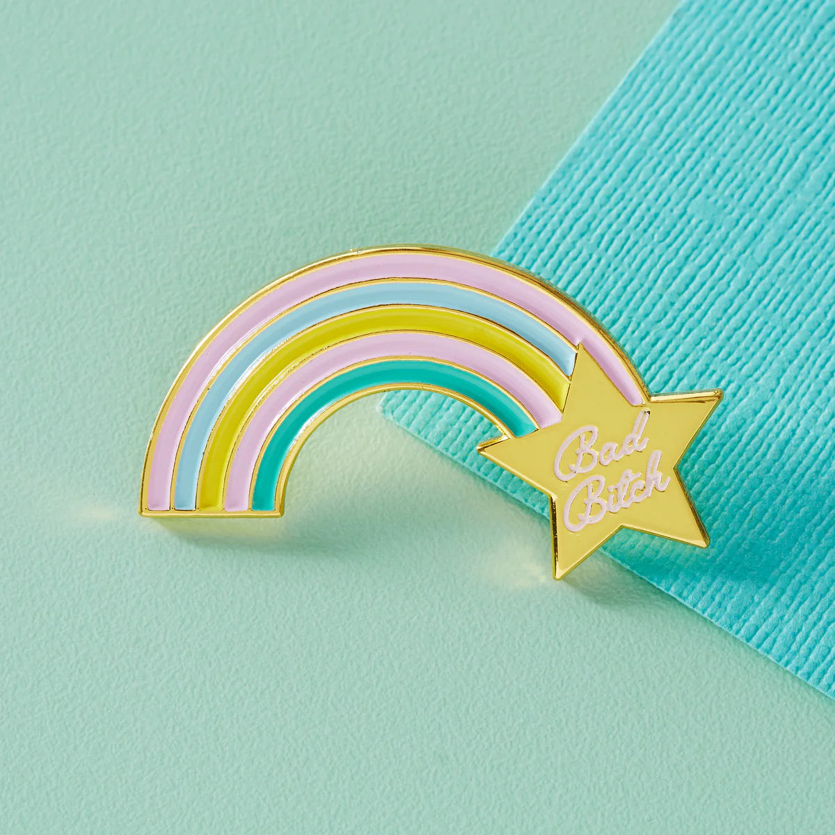 Close-up of PunkyPins enamel pin from Pinlord.com, showcasing vibrant colors and detailed design on a white background.