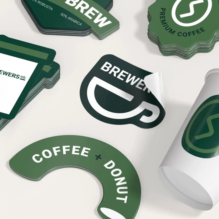 Close-up of a custom sticker printed by UPrinting, showcasing vibrant colors and detailed design on a glossy surface.