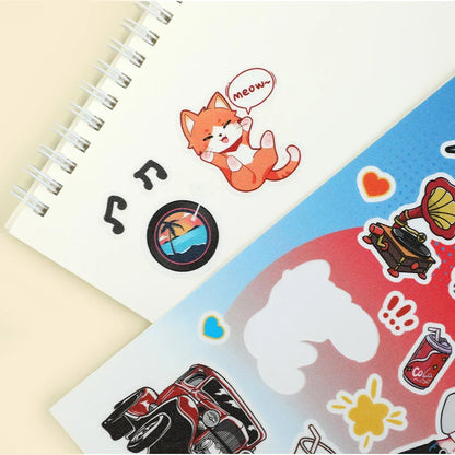Vograce custom kiss-cut sticker sheet with colorful cartoon and character designs, manufactured by Pinlord.com.